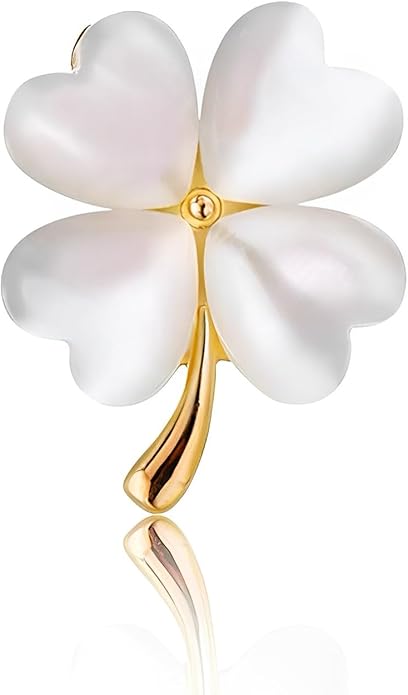 Pearl Flower Brooch for Women - Gold Plated Pearl Flower Pin Rhinestone Buttons Lapel Pin Jewelry - Valentine's Day Gift