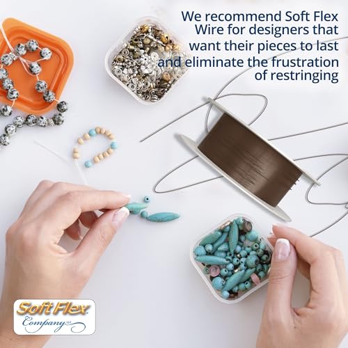 Soft Flex 49 Strand Beading Wire - Medium 0.19 Diameter - 10 Feet Nylon Design Wire - style: Antique Brass
