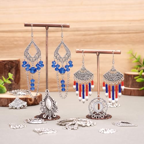 KISSITTY Tibetan Style Alloy Chandelier Component Links for Jewelry Making - color: Antique Silver # Mixed Shape 1