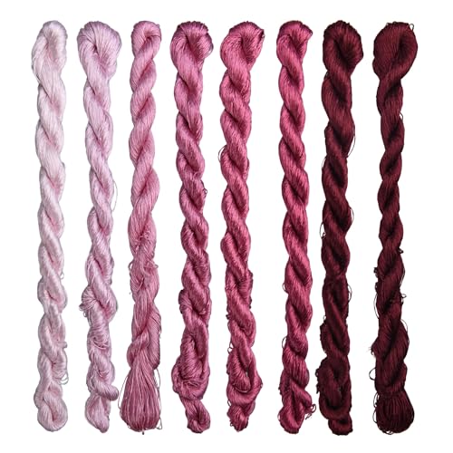 Natural 100% Silk Thread, Handmade Embroidery Thread Silk Floss 8 Colors 110m Each (80) - color: 80