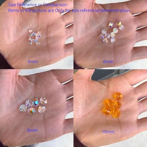 100pcs Adabele Austrian 4mm (0.16 Inch) Small Faceted Loose Round Crystal Beads Golden Yellow Champagne Compatible with Swarovski Crystals for Jewelry Craft Making SS2R-428 - color: Gold Champagne, size: 4mm Small (100pcs)