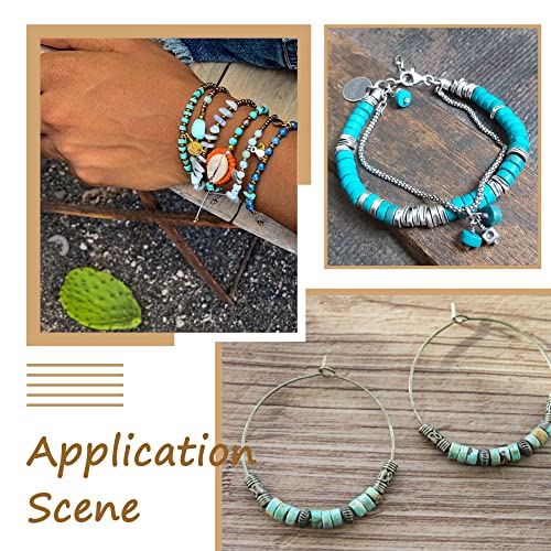 Craftdady 150Pcs 6mm Natural Stone Heishi Coin Disc Beads Flat Round Disk Gemstone Loose Beads Turquoise Color for Jewelry Craft Necklace Bracelet Making Hole: 1mm - color: Cyan Blue, 6mm