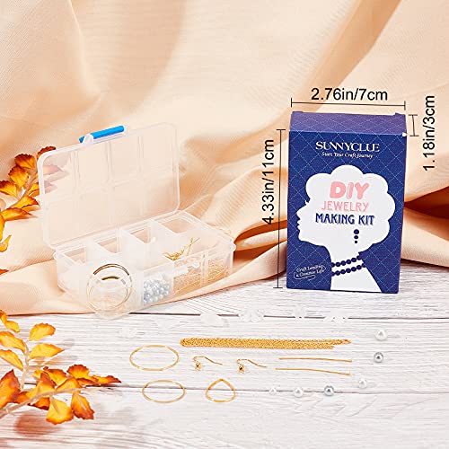 SUNNYCLUE 1 Box DIY 10 Pairs Acrylic Flower Dangle Earring Jewelry Making Kits Include White Acrylic Petal Beads Caps Pendants Pearl Beads Earring Hooks Jewelry Findings Supplies - color: Diy 10 Pairs White Flowers Round Beads Earrings