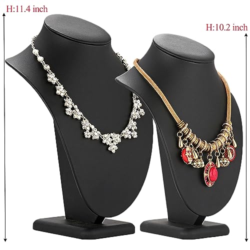 Polmart Modern Necklace Display Bust (Black Leatherette, 11 ½”H) - color: Black Leatherette, size: 11 ½”H