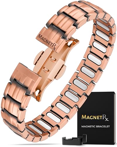 MagnetRX® Magnetic Copper Bracelet for Men — EllipseMAX 5X Strength 5,000 Gauss Magnets — Designed in USA & Patent Pending — Premium Mens Copper Bracelet with Adjustable Length - color: 5x Strength - EllipseMAX (5,000 Gauss)