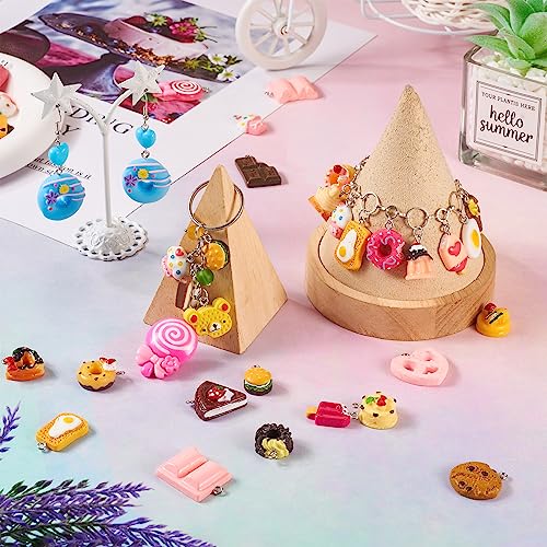 Craftdady Resin Plastic Miniature Food Snack Pendants Charms Ice Drink Juice Pendants Cute Bottle Fruit Keychain Charms Hang Ornament for DIY Craft Earring Bracelet Necklace Jewelry Making - color: Mixed Color Dessert (100pcs)