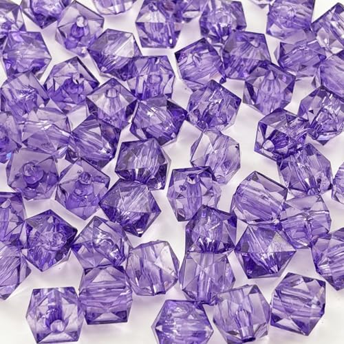 300pcs 8mm Acrylic Cube Square Faceted Acrylic Beads with Hole Plastic Spacer for Bracelets Necklace Earring Making Supplies (Blue Purple) - color: Blue Purple, size: 8mm