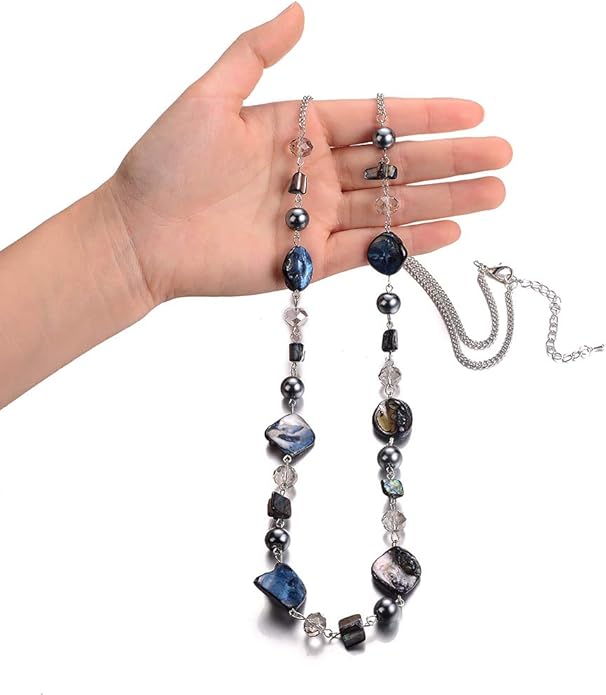 PEARL&CLUB Long Beaded Necklaces For Women - Sweater Chain Fashion Jewelry Necklace Gifts For Women