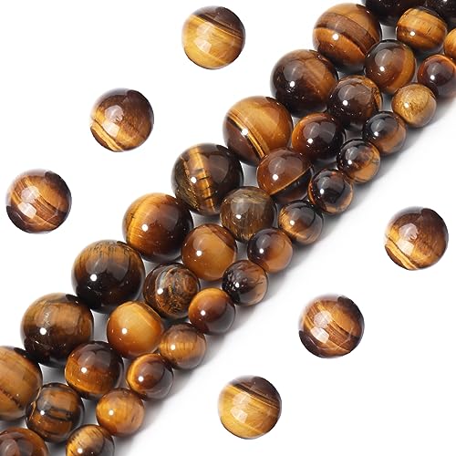 35pcs 10mm Natural Yellow Tiger Eye Gemstone Beads Energy Healing Crystal Round Loose Stone Beads for Jewelry Making, DIY Bracelets Necklaces - color: Yellow Tiger Eye, size: 10mm