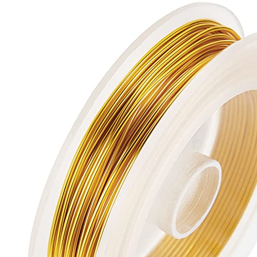 BENECREAT 18-Gauge Tarnish Resistant Gold Wire, 33-Feet/11-Yard Jewelry Beading Wire for Bracelet Necklace Jewelry Making - color: Dark Gold, size: 18-Gauge(33-Feet/11-Yard)