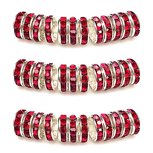MJDCB Rondelle Spacer Beads Round Crystal Czech Rhinestone for Bracelets Necklaces Jewelry Making Accessories (Red,10mm/100pcs) - color: Red, size: 10mm/100pcs