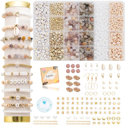 Xylise Jewelry Making Supplies Kit Natural Stone Beads for Irregular Natural Stone with for DIY Craft Bracelet Necklace Earrings for Adults(Light Purple) - color: Light purple