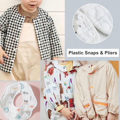 Plastic Snaps with Snap Pliers, 460 Sets 24-Colors Snap Buttons for Sewing, Snap Fasteners Kit for Sewing, Clothing, Crafting