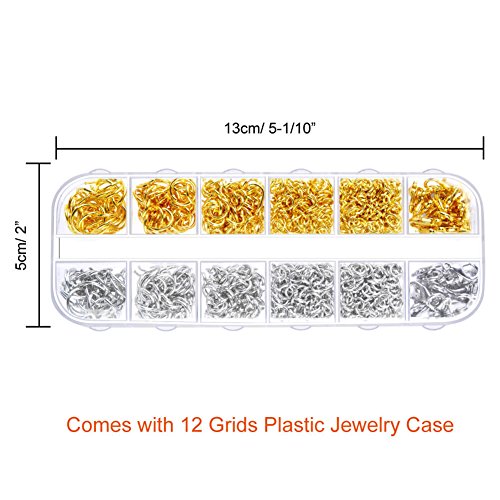 Paxcoo 1200Pcs Open Jump Rings and Lobster Clasps Jewelry Findings Kit with Pliers for Jewelry Making (Silver and Gold) - color: Silver and Gold
