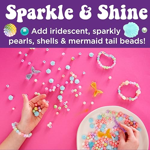 Creativity for Kids Mermaid Bead Jewelry Jar: Create 40+ Friendship Bracelets for Girls, DIY Girls Beads Jewelry Making Kit, Spring Crafts & Mermaid Gifts (Ages 6+)
