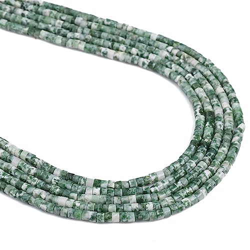 BEADIA Natural African Jade Spacer Beads Caps Flat Round Loose Beads for Beading Jewelry Making 3mmx2mm 38cm - color: African Jade, size: Flat Round 3mm x 2mm