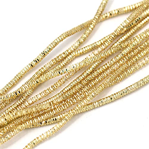 ECYC Ltd 10g 1.5mm French Bullion Wire, Spiral Copper Coil Wire French Coil Embroidery Wire French Metallic Wire Flexible Jewelry Wire for Embroidery, Beading, Jewelry Making, Garment Design - color: Light Gold