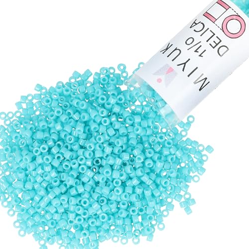 Miyuki Delica Seed Beads – Size 11/0 (1.6 mm), DB2130, Duracoat Opaque Underwater Blue, 7.2 g, Approx. 1440 Beads, Made in Japan - color: DB2130 - Duracoat Opaque Underwater Blue