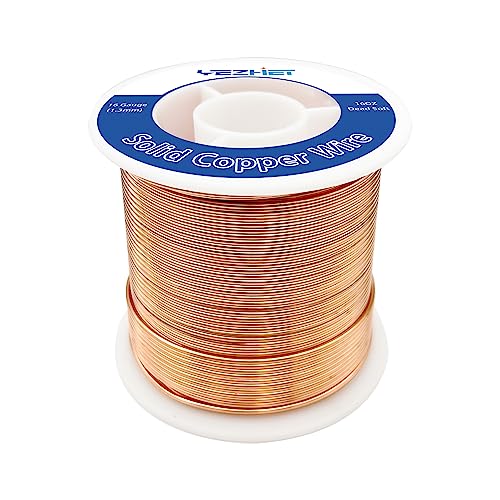 99.9% Solid Bare Copper Wire(16 Gauge(1.3MM, 16 OZ, 130Ft), Dead Soft Strong and Flexible, Copper Wire for Crafts/Jewelry Making/Electroculture Gardening - size: 16GA