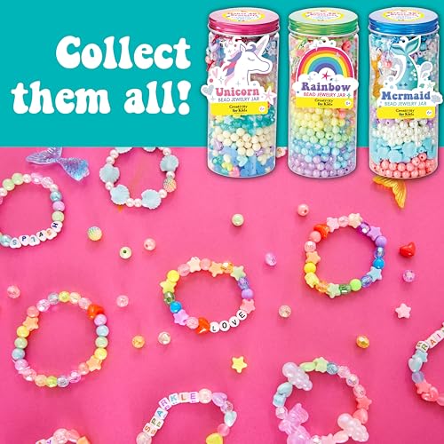 Creativity for Kids Mermaid Bead Jewelry Jar: Create 40+ Friendship Bracelets for Girls, DIY Girls Beads Jewelry Making Kit, Spring Crafts & Mermaid Gifts (Ages 6+)