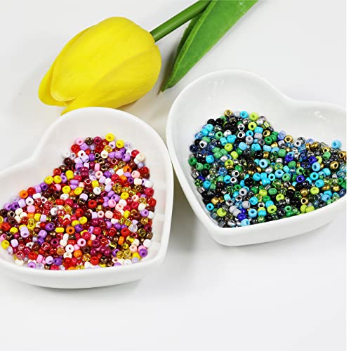 18800Pcs 3mm 48-Color Glass Seed Beads + 260 Alphabet Letter Beads DIY Jewelry Making Kit | Adult Craft Supplies with Elastic String, Charms, Rings for Bracelet Necklace Art Projects - color: 48 Colors