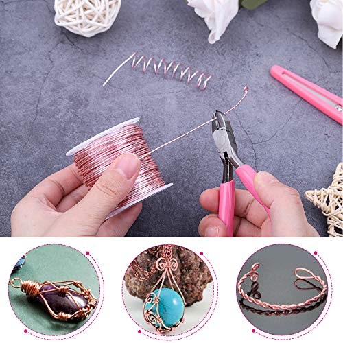 Anezus 18 Gauge Jewelry Wire for Jewelry Making, Anezus Craft Wire Tarnish Resistant Copper Beading Wire for Jewelry Making Supplies and Crafting (18 Gauge, Rose Gold) - color: Rose Gold Pink
