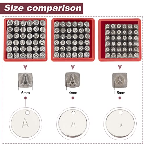 PH PandaHall 36 Pcs Letter and Number Metal Stamp Set, 1/20 inch 1.5mm Alphabet A-Z and Number 0-9 and Symbol, Iron Uppercase Stamps Punch Press Tool for Imprinting on Metal Jewelry Leather Wood - color: 36 Pcs - Letter & Numbers & Symbols 3, size: 1/16"
