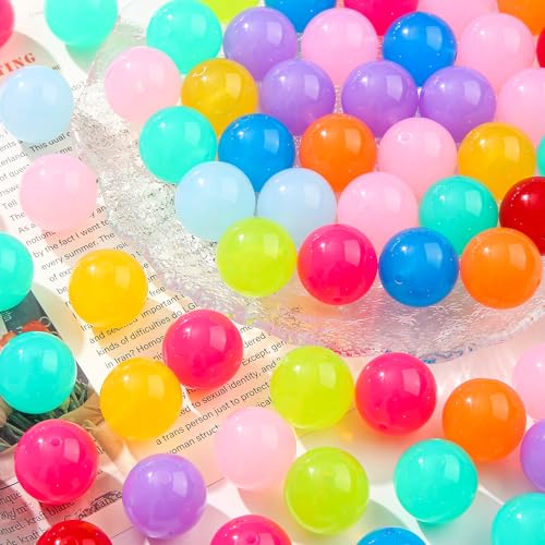 20mm Color Acrylic Beads 180pcs Chunk Bubblegum Bead Color Pen Ball Beads for Pen Bag Jewelry Making Necklace Bracelets(guodong) - color: blue&green&pink
