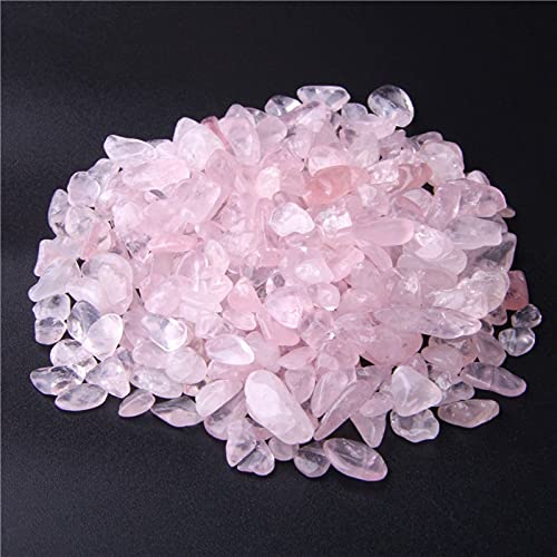 Natural 500 pcs Pink Quartz No Hole Undrilled Irregular Chip Gemstone Beads Rock Gravel Crystal Tumble Minerals Gravel Specimen Energy Decorative Stone Fish Tank Stone - color: Pink Quartz