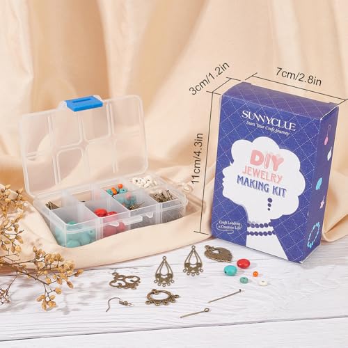 SUNNYCLUE 1 Box DIY Make 10 Pairs Bohemian Chandelier Earrings Making Kit Including Chandelier Links Turquoise Beads Earring Findings for Women Beginners DIY Earring Jewelry Making Crafts - color: Chandelier Bohemian Style F