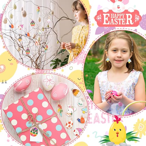SANNIX 350pc Easter Charms for Jewelry Making - Bulk Easter Egg Bunny Rabbit Pendant Charms for Bracelet, Necklace, Earring Crafts - color: Easter Color