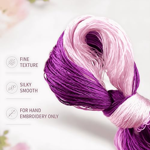 Natural 100% Silk Thread, Handmade Embroidery Thread Silk Floss 10 Colors 110m Each (65) - color: 65