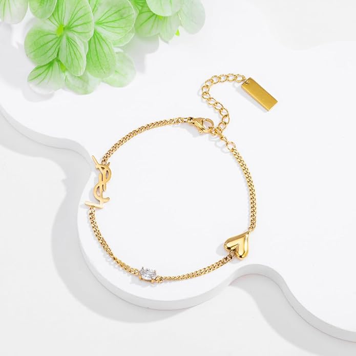 Luxury Gold bracelet for Women,18K monogram Exquisite monogram interwoven Charm Bracelet for Women Gold Jewelry Gifts