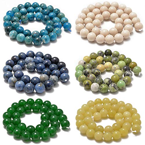 AD Beads Natural Gemstone Smooth Round Loose Beads 15“ 6mm 8mm 10mm (6mm, Plum Jasper) - color: Plum Jasper, size: 6mm