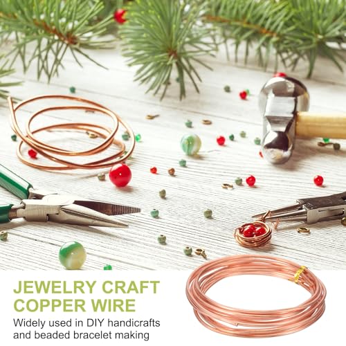 PATIKIL 99.9% Pure Copper Wire for Jewelry Making, 10 Gauge (2.6mm) Copper Craft Wire 9.8 Feet Beading Jewelry Making Supplies for Crafting Wreath Electroculture Gardening - size: 10 Gauge x 9.8 Feet