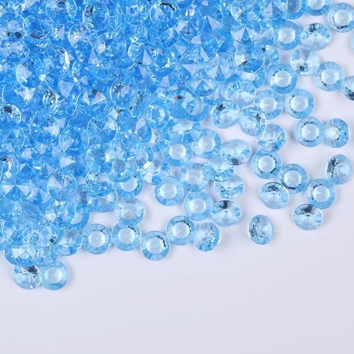 1000pcs/ Pack Wedding Table Acrylic Diamond Scatter Crystals Confetti Acrylic Gems Vase Fillers Rhinestones for Wedding, Bridal Shower, Vase Beads Decorations (10mm, Light Blue) - color: Light Blue, size: 10mm