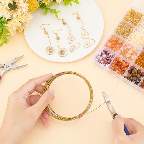 BENECREAT 19.6 Feet 22 Gauge Half Round Copper Wire 1.6mm Wide Brass Craft Wire, Jewelry Beading Wire for Earring Necklace Jewelry Making, Wire Wrapping,DIY Arts - color: Brass, size: 22 Gauge
