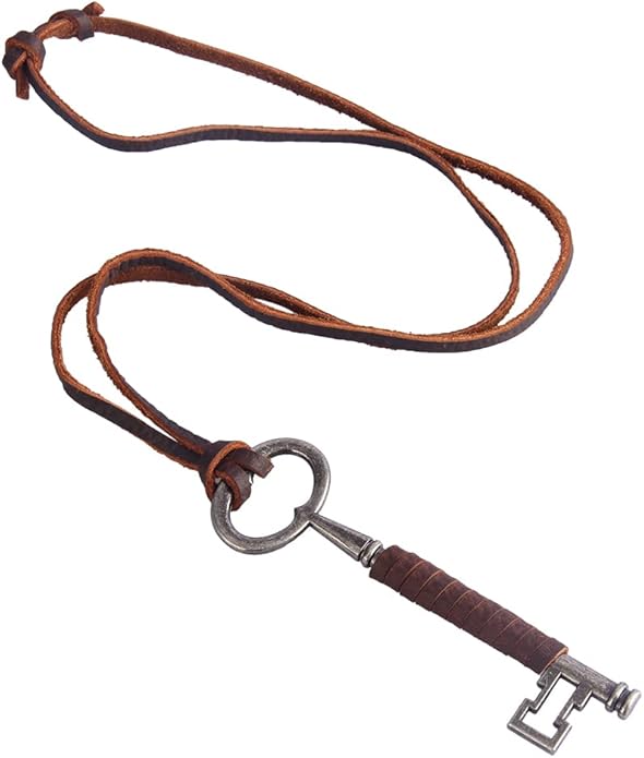 GelConnie Boho Necklaces for Women Vintage Silver Circles Long Pendant Necklace Cowgirl Sweater Necklace Adjustable Leather Choker Necklace for Women