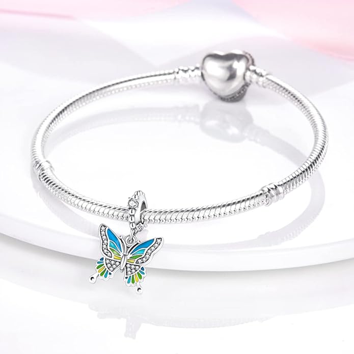 MULA 925 Sterling Silver Charms for Bracelets and Necklaces Family Letters Dangle Pendants Airplane Travel Beads Family Tree Jewelry Charms for Women