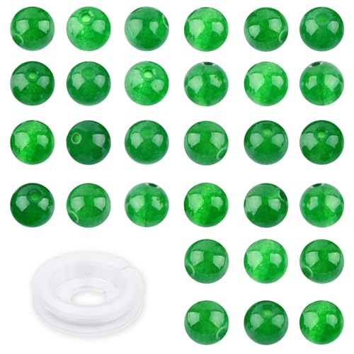 Natural Genuine Stones DIY Tiger Eye Round Spacers 4mm 200pcs Beading Loose Gemstone Hole Size 1mm Charm Smooth Beads for Bracelets Necklaces Earrings (Green Jade 4mm) - color: Green Jade, size: 4mm