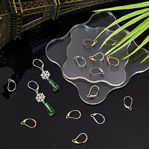 Beebeecraft 100Pcs Real 24K Gold Plated Leverback Earwires French Earring Hooks Gold and Stainless Steel Color 16.5x10mm Interchangeable Dangle Ear Wire Findings Stainless Steel for Jewelry Making - color: 100Pcs 24K Gold Plated Stainless Steel #1