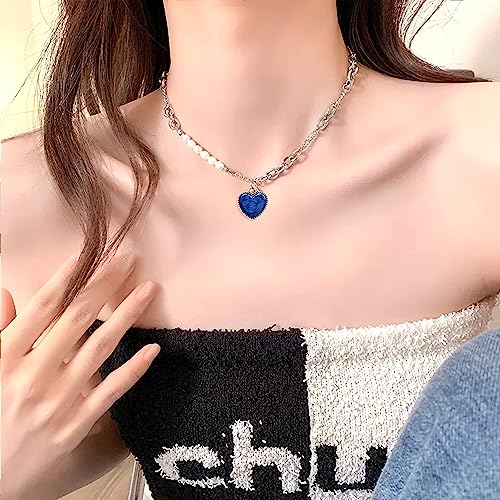 Honbay 40PCS Enamel Alloy Charms Pendant Dainty Cute Love Heart Shaped Pendants Valentine's Day Pendant Bead Charms for Keychains Earrings Bracelets Necklaces Jewelry Making and DIY Crafts - color: Blue