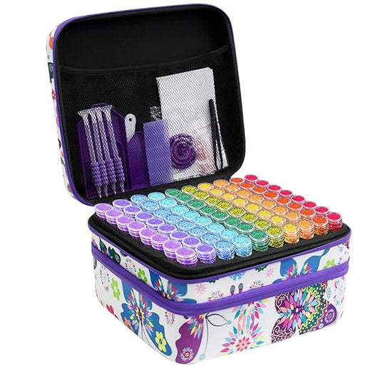 ZORETCO Diamond Painting Storage Box, 240 Slots Bead Storage Containers with Tools Kit for Diamond Art Accessories Craft Jewelry Beads Organizer - color: Colour, size: 240 Jars