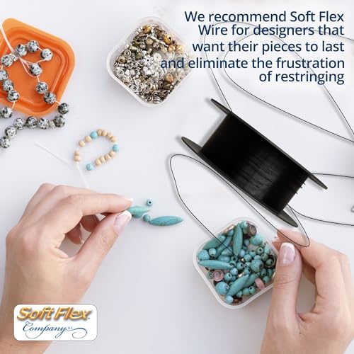 Soft Flex 49 Strand Beading Wire - Medium 0.19 Diameter - 100 Feet Nylon Design Wire - style: Black