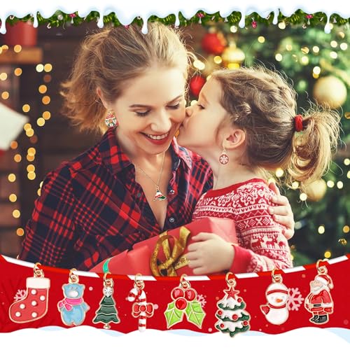 SANNIX 350Pcs Christmas Charms for Jewelry Making, Gold Enamel Charms Christmas Charm Pendants for DIY Crafts Bracelets Necklace Earrings Craft Supplies - color: Christmas Color