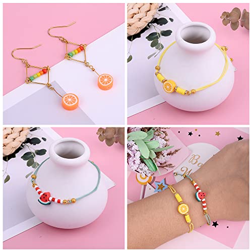 50PCS Handmade Polymer Clay Beads Mixed Fruit Shape Loose Beads Mixed Color Spacer Beads for DIY Jewelry Making Hole 1.5mm - color: 50pcs # Mixed Fruit Shape