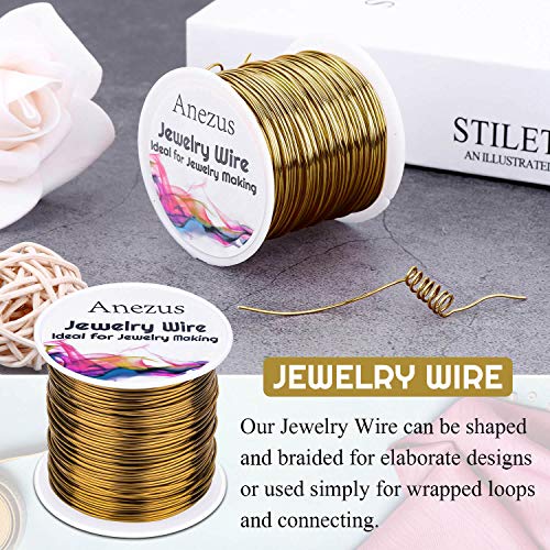 anezus 20 Gauge Jewelry Wire, 28 Yards Craft Wire Tarnish Resistant Copper Beading Wire for Jewelry Making Supplies and Crafting(Antique Bronze) - color: Antique Bronze