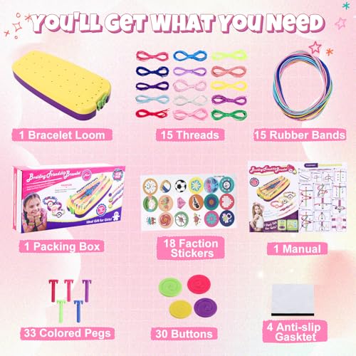 VIDIBESTY Stretchy Bracelet Making Kit for Girls 6-12, Elastic String DIY Arts & Crafts Bulk Toy Set, Friendship Jewelry Maker Tool, Popular Christmas Birthday Gifts for Kids Ages 7 8 9 10 11(112PCS) - style: Friendship Bracelet