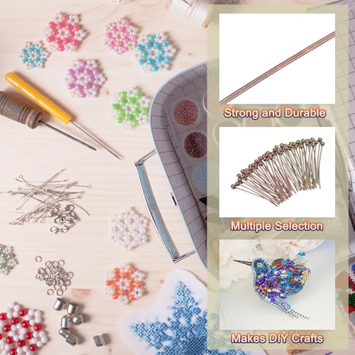 MECCANIXITY 200Pcs Plated Ball Head Pins Jewelry Making 24 Gauge 16mm Wire Head Pins Brass Ball Head Pins End Head Pins for DIY Craft Necklaces Bracelets Earrings, Bronze and Purple Bronze - color: Bronze and Purple Bronze, size: 16mm