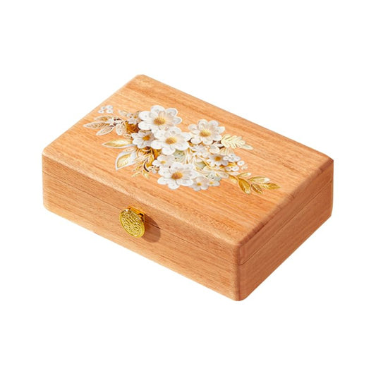 Travel Jewelry Case Small Wood Jewelry Organizer Jewelry Box for Women (Pine Wood Print C) - color: Pine Wood Print C